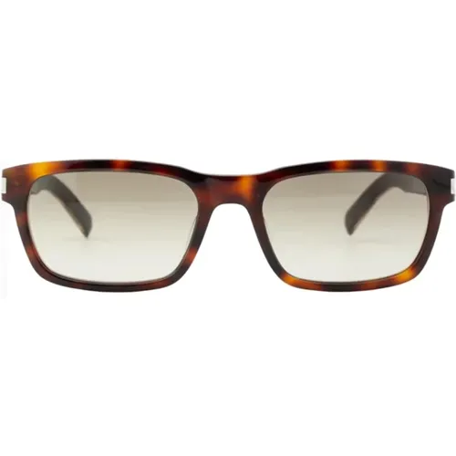 Square Acetate Sunglasses Tortoise , unisex, Sizes: 57 MM - Saint Laurent - Modalova