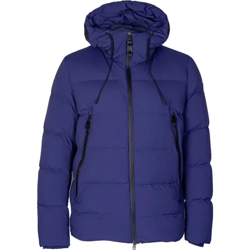 Short Packable Bi-Stretch Puffer Jacket with Hood , male, Sizes: M - Duno - Modalova