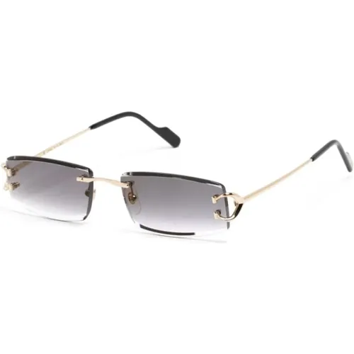 Gold Sunglasses for Everyday Use , male, Sizes: 56 MM - Cartier - Modalova