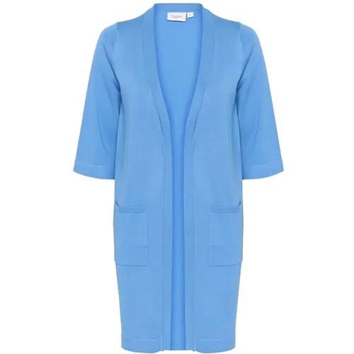 Offene Strickjacke in Azure , Damen, Größe: 2XL - Saint Tropez - Modalova