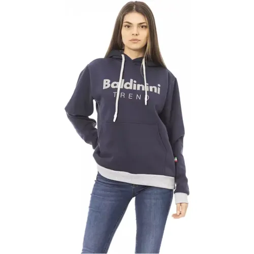 Cotton Sweater with Long Sleeve Fleece Hoodie , female, Sizes: S, L, M, 2XL, XL - Baldinini - Modalova