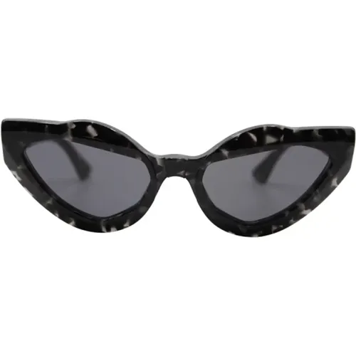 Graue Havana Sonnenbrille mit grauen Gläsern , Damen, Größe: ONE Size - Kuboraum - Modalova