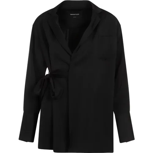 Viscose Blazer , female, Sizes: 2XS, XS - Fabiana Filippi - Modalova