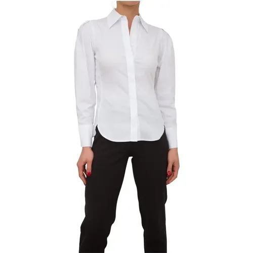 Stretch Poplin Long Sleeve Shirt , female, Sizes: S, XL, 2XL, L, M - Nenette - Modalova