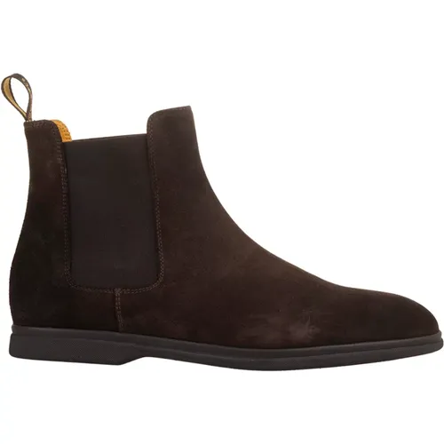 Suede Beatles-Style Ankle Boots , male, Sizes: 8 1/2 UK, 10 UK, 8 UK - Doucal's - Modalova