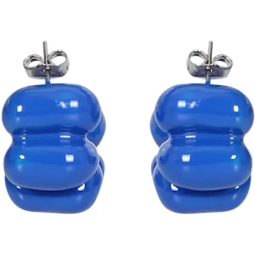 Puffige Ohrringe mit einem blauen Finish von . Ideal, um den Look exklusiv zu machen - Sunnei - Modalova