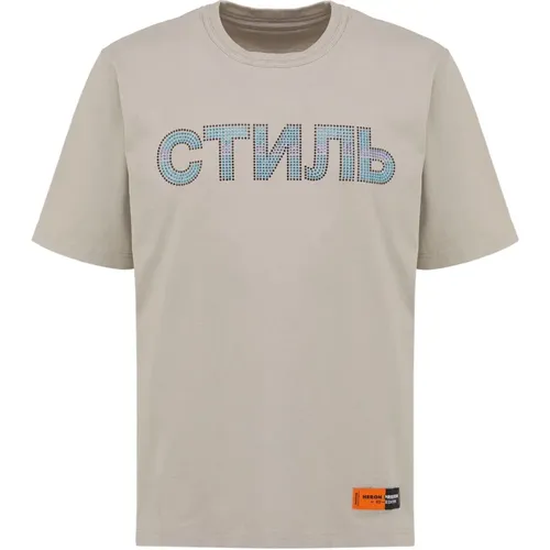 Baumwoll-T-Shirt mit Logo-Detail , Herren, Größe: L - Heron Preston - Modalova