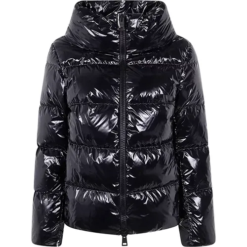 Schwarze Glänzende Daunenjacke , Damen, Größe: S - Herno - Modalova