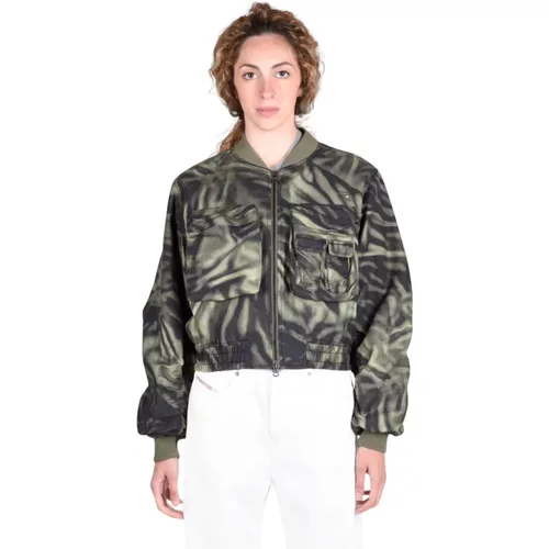 Stylish Jacket with Ribbed Details , female, Sizes: XL, 2XL - Diesel - Modalova