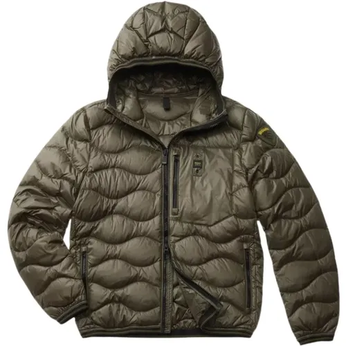 Kurze Herren Wave Roller Steppjacke , Herren, Größe: L - Blauer - Modalova