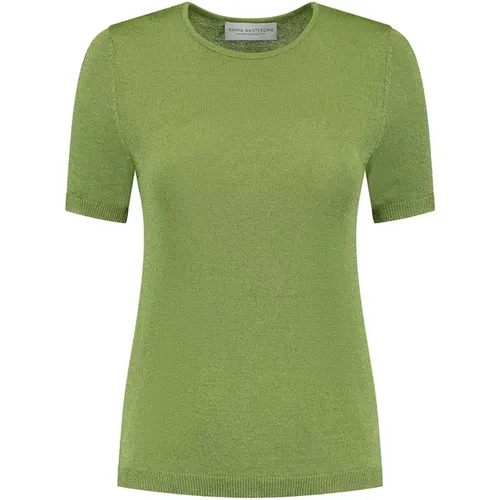 Glittery T-Shirt for Women , female, Sizes: M - Amaya Amsterdam - Modalova