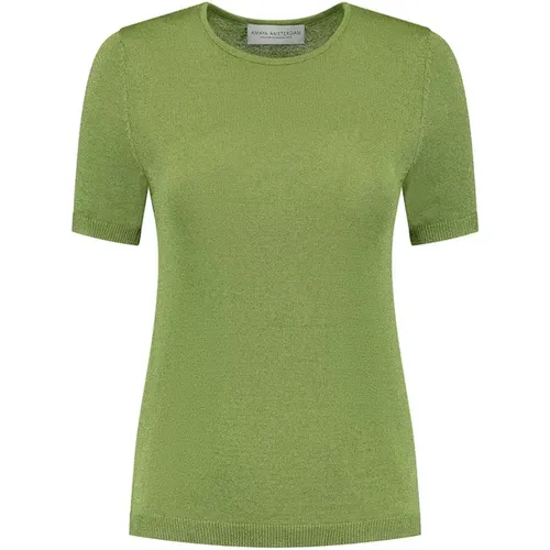 Glittery T-Shirt for Women , female, Sizes: M, S, XL, L - Amaya Amsterdam - Modalova