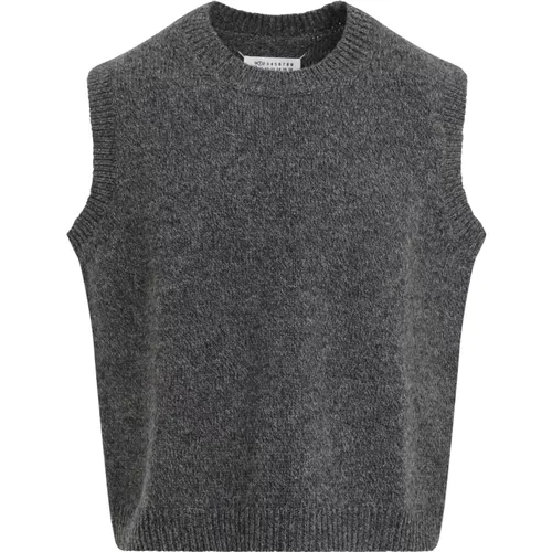 Grey Wool Vest Stylish Men's Sweater , male, Sizes: M, L - Maison Margiela - Modalova