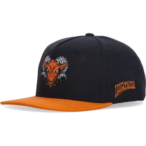 Flache Schirm Snapback Kappe Schwarz/Orange - Dolly Noire - Modalova