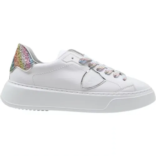 Low Glitter Sneakers in Multi , female, Sizes: 4 UK - Philippe Model - Modalova