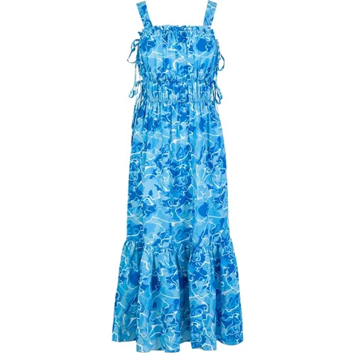Midi Dress with Bow Detail in Pool Water Print , female, Sizes: XS, S, M - Jaaf - Modalova