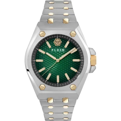 Extreme Gent Green Silver Watch , male, Sizes: ONE SIZE - Philipp Plein - Modalova