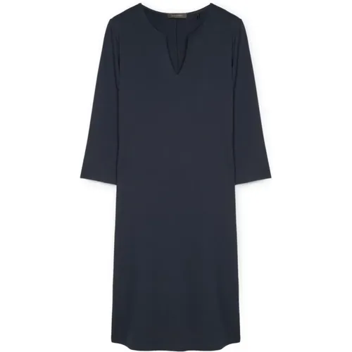 Sackkleid aus Milano-Rib mit V-Ausschnitt , Damen, Größe: 4XL - Elena Mirò - Modalova