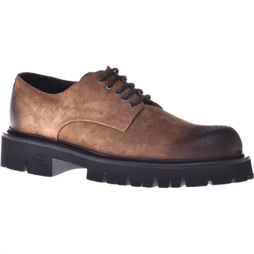 Lace-ups in beige suede , Herren, Größe: 44 EU - Baldinini - Modalova