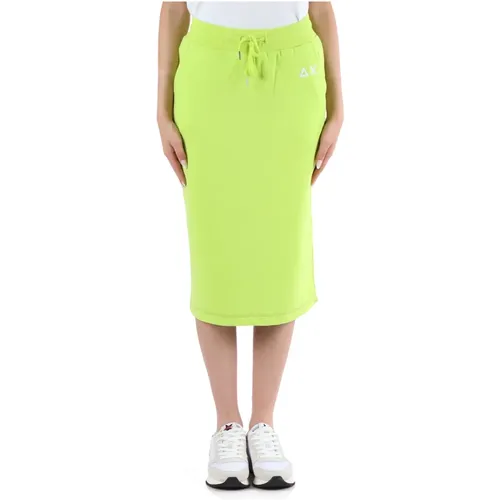 Cotton blend sporty skirt with logo , female, Sizes: S - Sun68 - Modalova
