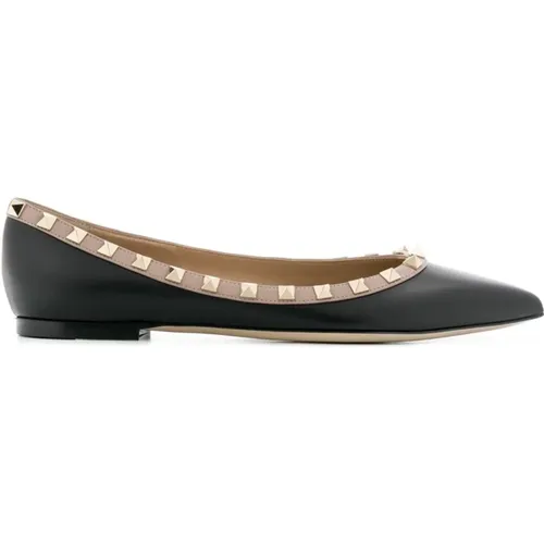 Rockstud Pointed Flat Shoes , female, Sizes: 4 UK, 3 UK - Valentino Garavani - Modalova