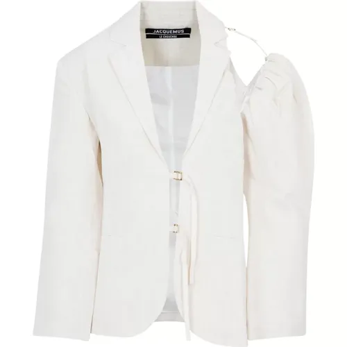 Neutral Linen Galliga Jacket , female, Sizes: XS, 2XS - Jacquemus - Modalova
