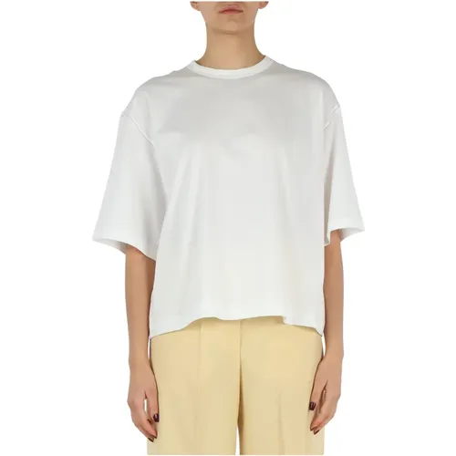 Oversize Baumwoll T-Shirt mit Metall Details , Damen, Größe: XS - Fabiana Filippi - Modalova