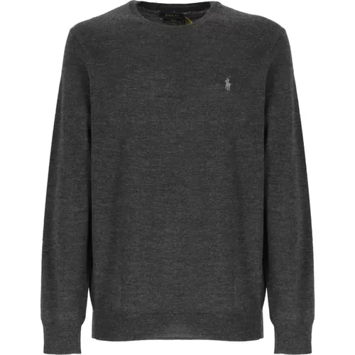 Dark Grey Wool Sweater for Men , male, Sizes: S, XL, M, L - Ralph Lauren - Modalova