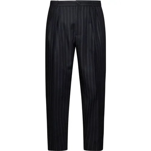 Pinstripe Wool Tapered Trousers , male, Sizes: 2XL, L, M, XL - Dolce & Gabbana - Modalova