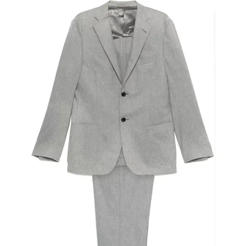 Grey Wool-Cashmere Blend Jacket and Trousers , male, Sizes: 2XL, L, XL - Corneliani - Modalova