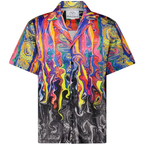 Short Sleeve Shirt with Allover Print , male, Sizes: L, M, S - carlo colucci - Modalova