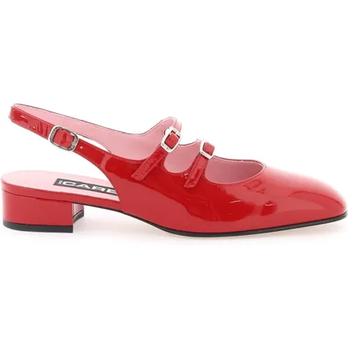 Patent leather pêche slingback mary jane , female, Sizes: 5 UK, 6 UK - Carel - Modalova