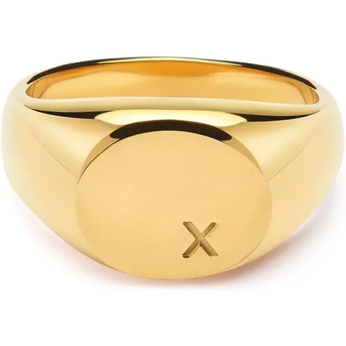 Men's Limited Edition X Engraved Ring , male, Sizes: 64 MM - Nialaya - Modalova