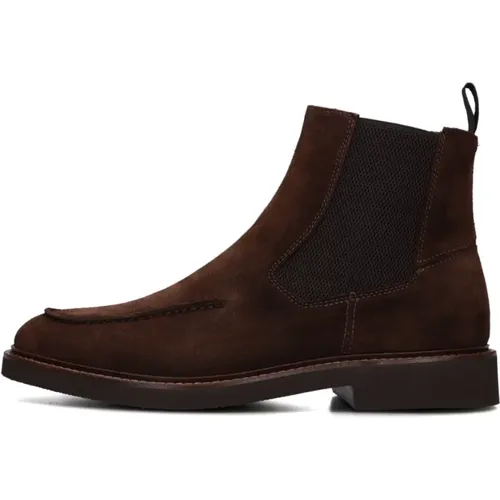 Braune Chelsea-Boots mit elastischen Einsätzen , Herren, Größe: 46 EU - Giorgio - Modalova