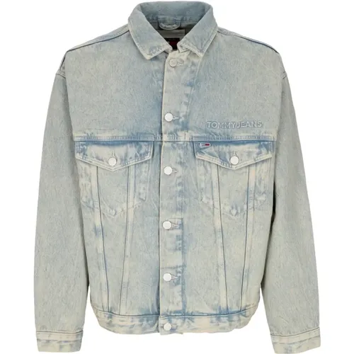 Oversized Trucker Denim Jacke Herren , Herren, Größe: L - Tommy Hilfiger - Modalova