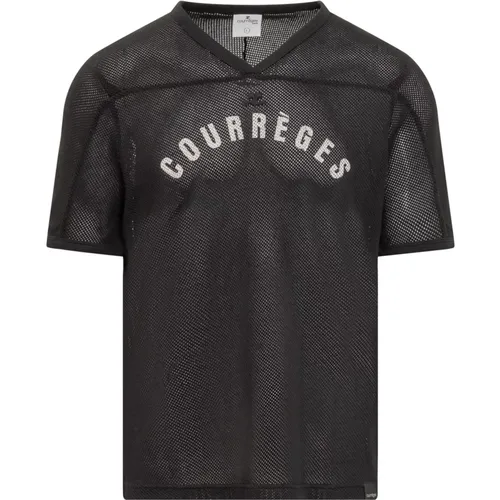 Modernes Baseball Mesh T-Shirt , Herren, Größe: S - Courrèges - Modalova