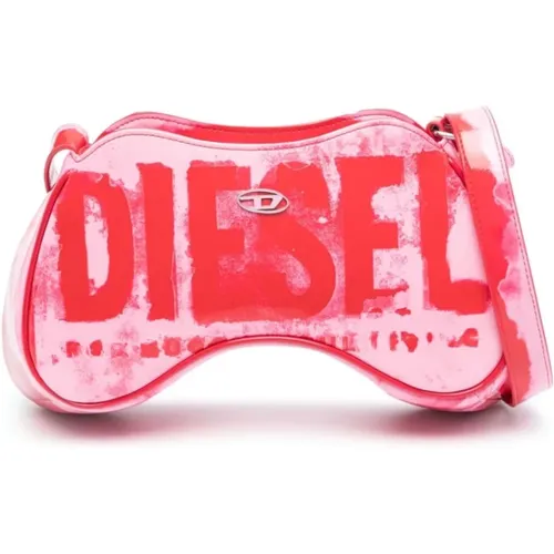 Play Shoulder Bag Pink Graphic , female, Sizes: ONE SIZE - Diesel - Modalova