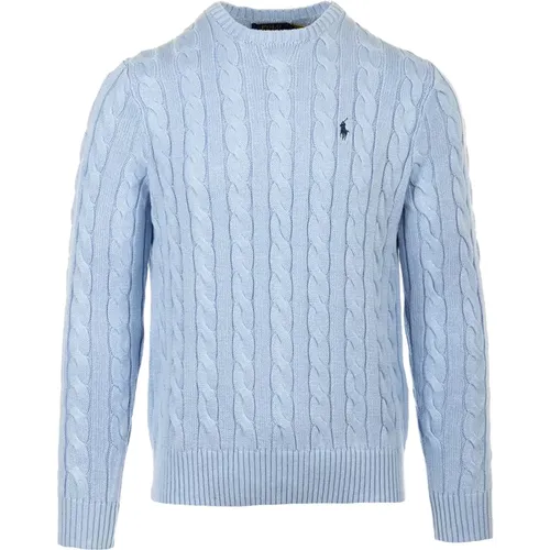 Hellblaue Sweaters , Herren, Größe: L - Ralph Lauren - Modalova