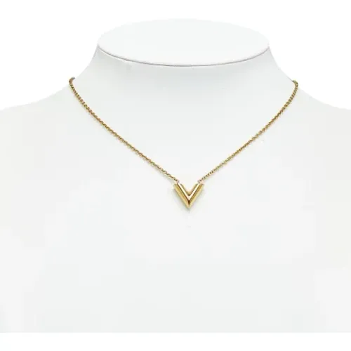 Pre-owned Gold necklaces , female, Sizes: ONE SIZE - Louis Vuitton Vintage - Modalova