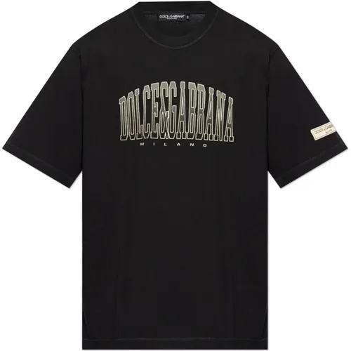 T-shirt with logo , male, Sizes: S, L, M, XL - Dolce & Gabbana - Modalova