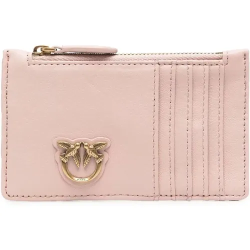 Love-Birds gestepptes Portemonnaie mit rosa Chevron-Steppung , Damen, Größe: ONE Size - pinko - Modalova