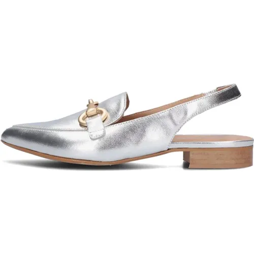 Eleganter Slingback aus Silberleder , Damen, Größe: 37 EU - Notre-v - Modalova