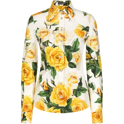 Blumenmuster Hemd für einen auffälligen Look - Dolce & Gabbana - Modalova