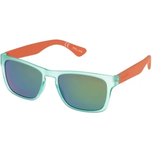 Grüne Injizierte Unisex-Sonnenbrille , unisex, Größe: 56 MM - Police - Modalova