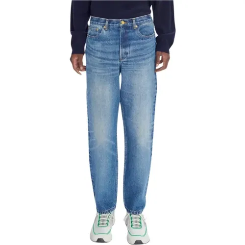 Indigo High Waist Straight Leg Jeans , Herren, Größe: W32 - A.P.C. - Modalova