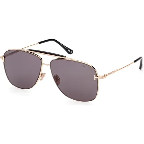Rose Gold Jaden Sunglasses Grey Lens , unisex, Sizes: 60 MM - Tom Ford - Modalova