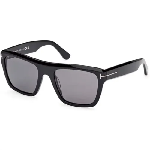 Schwarze polarisierte Sonnenbrille , unisex, Größe: 55 MM - Tom Ford - Modalova