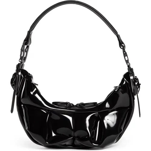 Vinyl Half Moon Bag with Adjustable Strap , female, Sizes: ONE SIZE - Kuboraum - Modalova