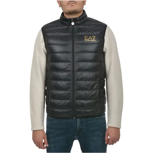 Ärmellose Logo Gilet Jacke Schwarz - Emporio Armani EA7 - Modalova