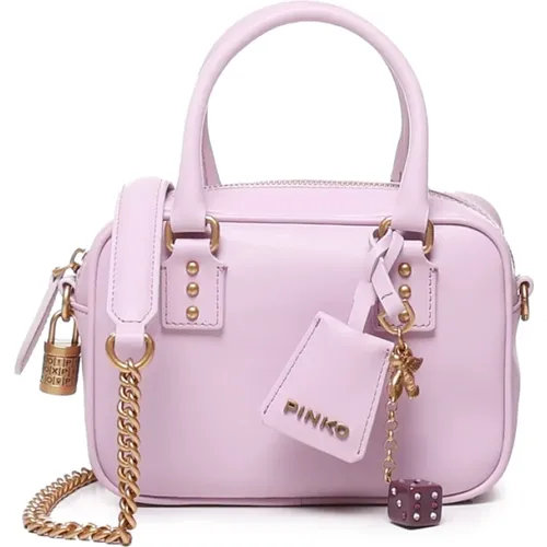Mini Bowling Bag with Leather Charms , female, Sizes: ONE SIZE - pinko - Modalova